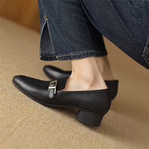 Sleek Elegance Cow Leather Flats