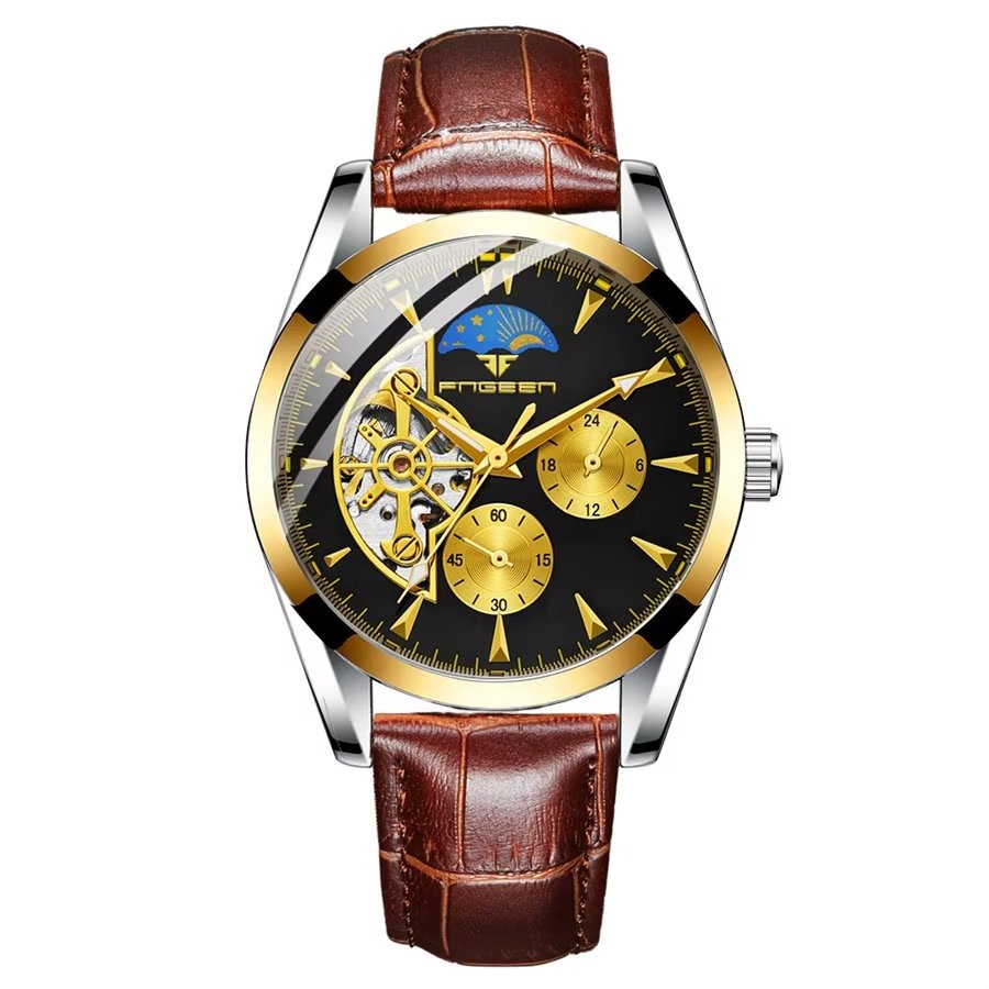 Elegant Star Quartz Crystal Glass Mechanical Watch