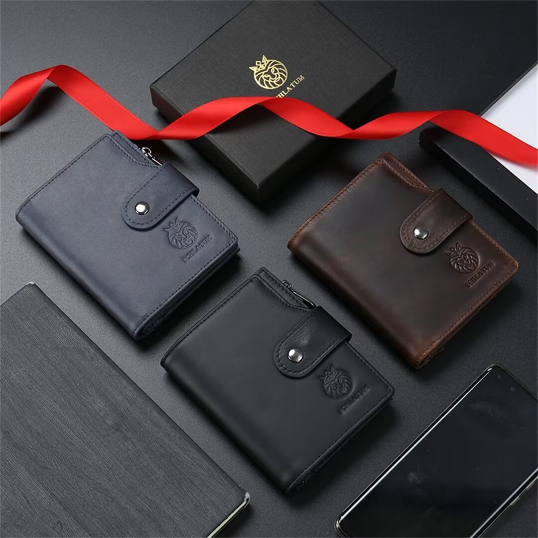 Ultra-Slim Signature Leather Wallet