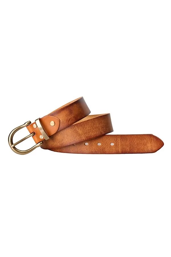 Sophisticated Solid Cowskin Belt