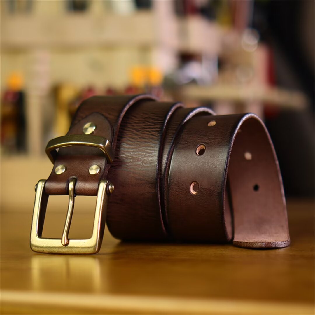 Premium Cowskin Belt with Copper Buckle