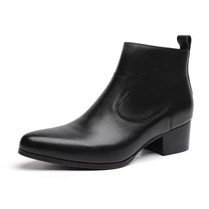 LuxeZip Genuine Leather Zipper Ankle Boots