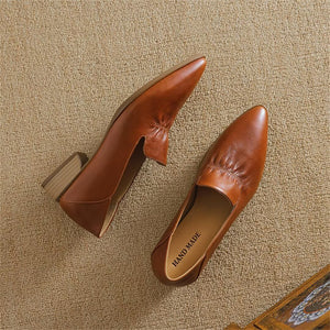 Pointed Grace Leather Flats