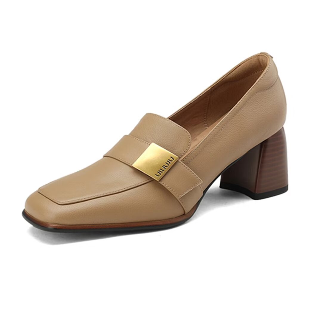 Chic Leather Square Flats