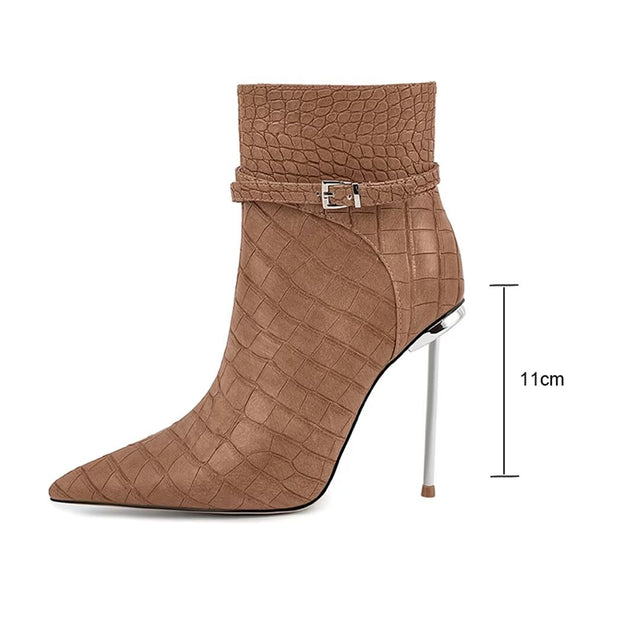 Sky-High Elegance PU Ankle Boots