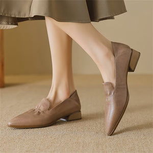 Pointed Grace Leather Flats