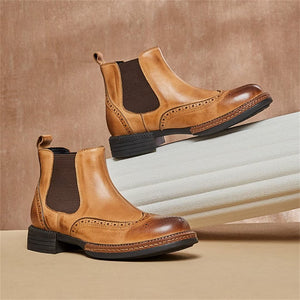 SleekElegance Men's Slip-On Boots