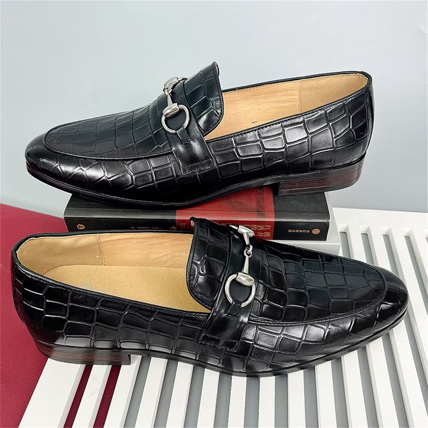 Elegant Round-Toe Cow Leather Loafers