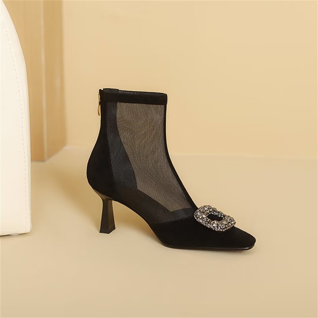 EleganceZip Cow Leather Heels - 7cm