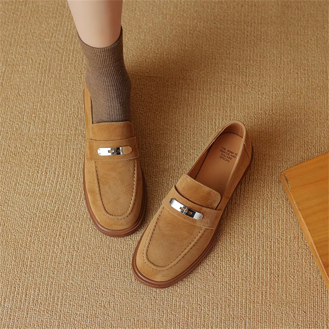 Elegant Flat Cow Leather Shoes