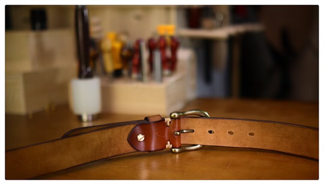 Elegant Cowskin Belt with Copper Finish