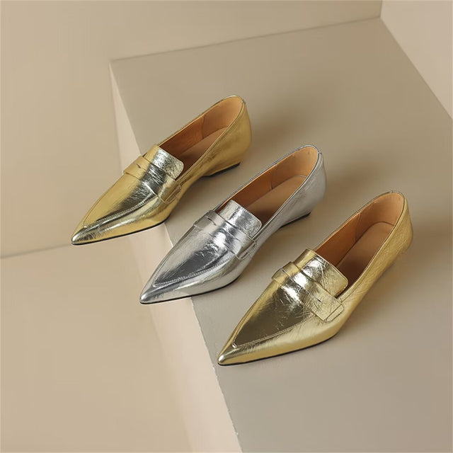 Pointed Toe Loafer Heels