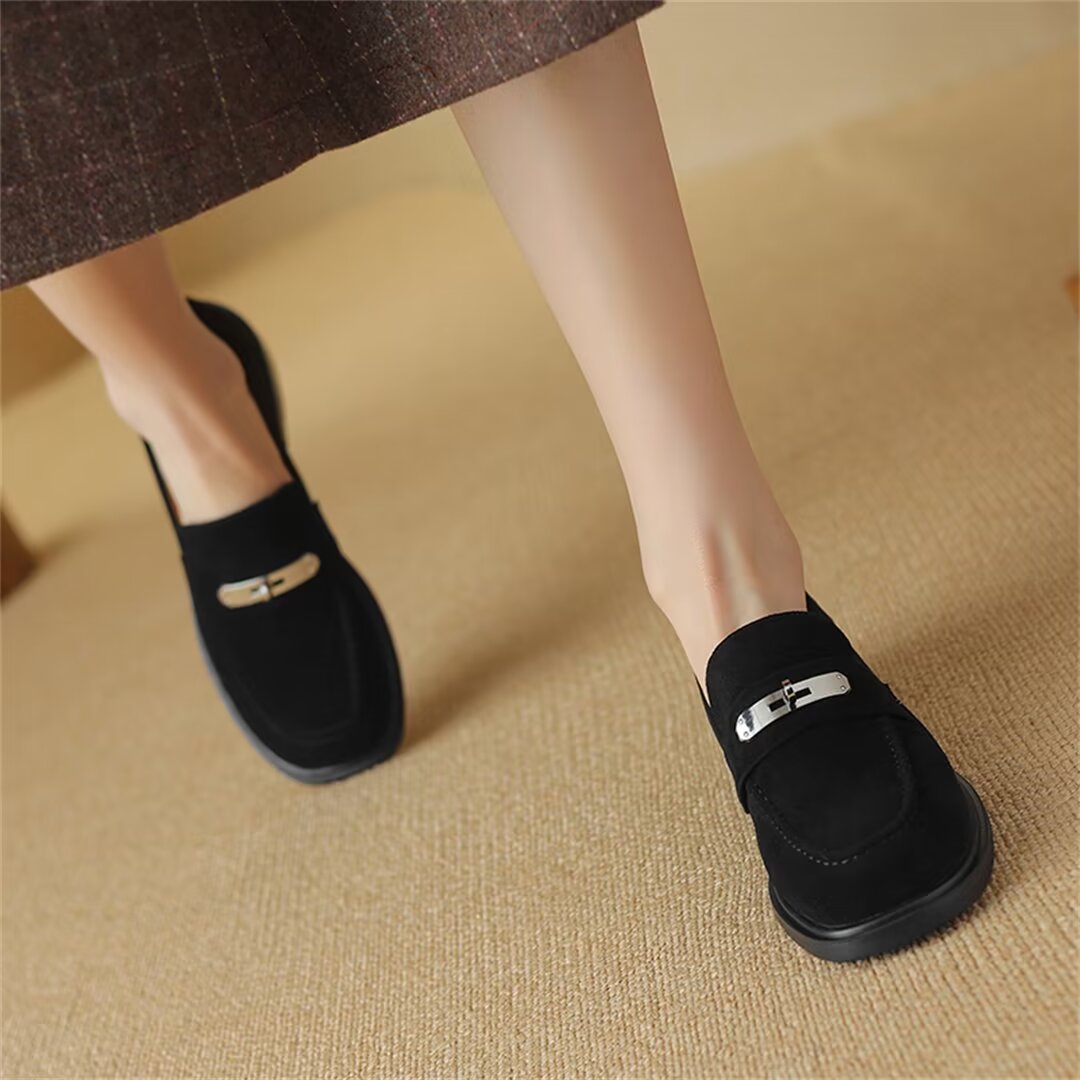 Elegant Flat Cow Leather Shoes