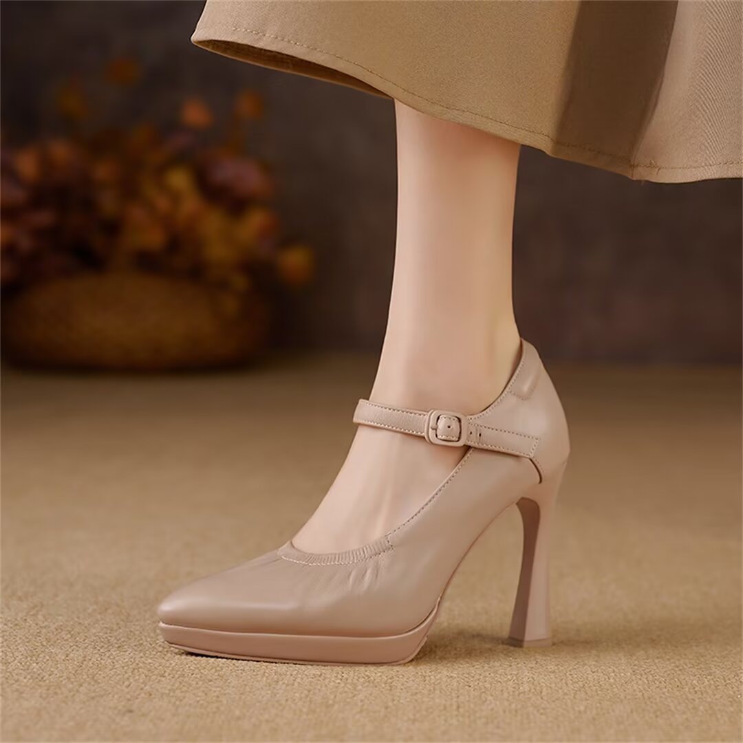 Decadent Pointed Thick Heel Pumps