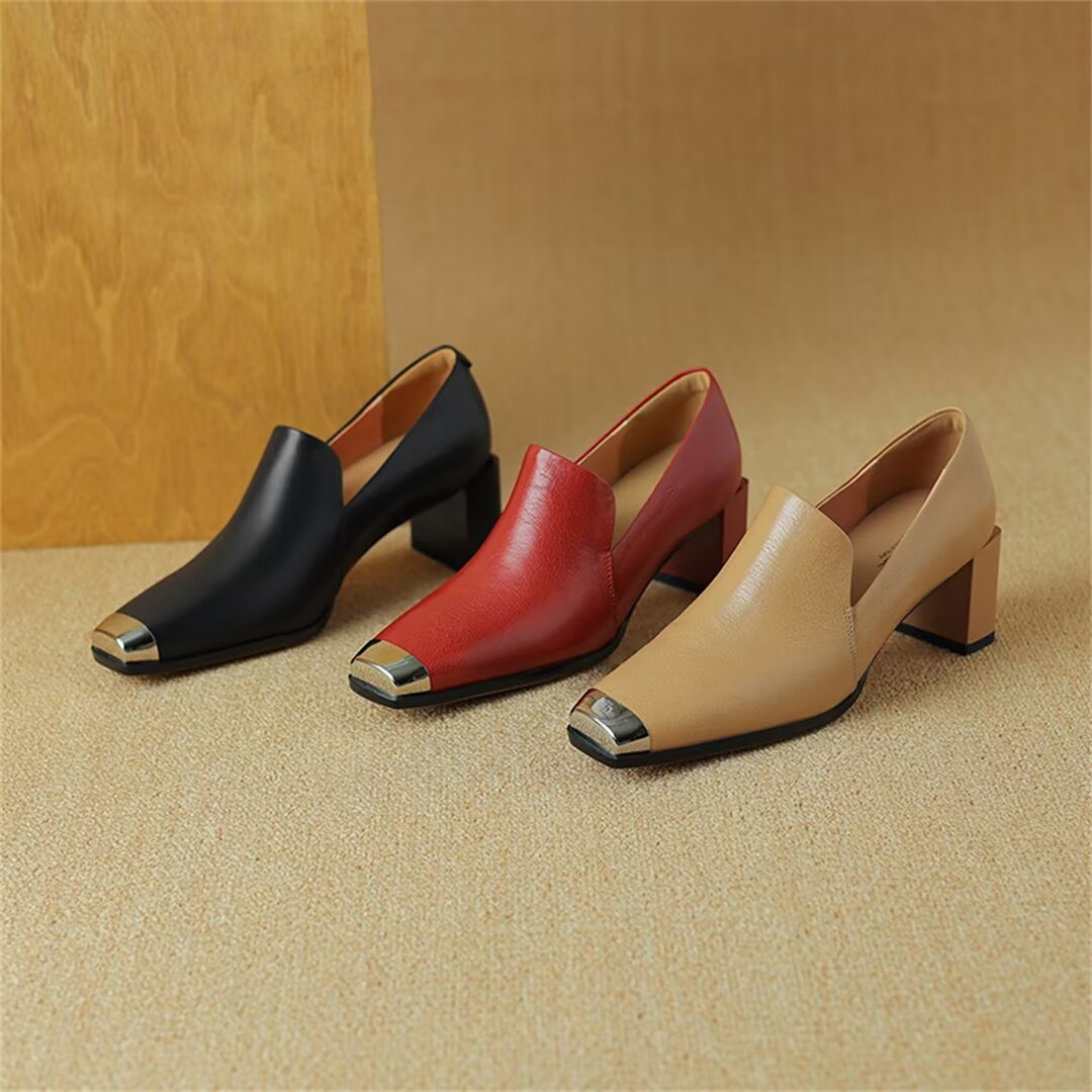 ModishElegance Square-Toe Women's Heels