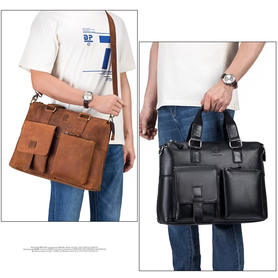 Distinguished Square Leather Holdall