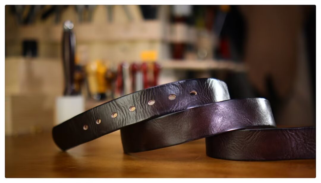 Elegant Cowskin Belt with Copper Finish