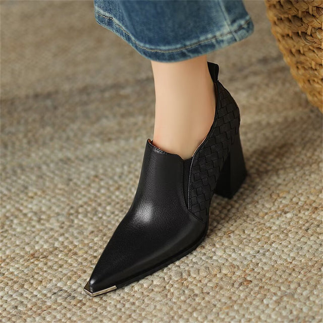 Sophisticated High Heel Cow Leather Pumps