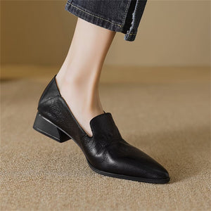 Pointed Grace Leather Flats