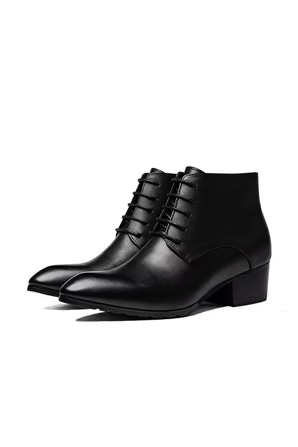 SharpLux Pointed Toe Leather Boots