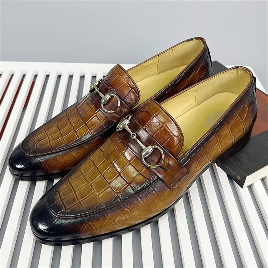 Elegant Round-Toe Cow Leather Loafers