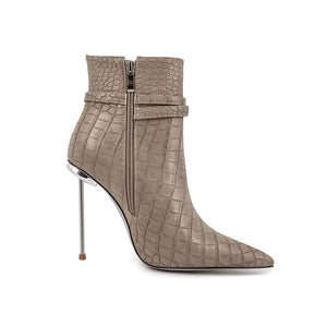 Sky-High Elegance PU Ankle Boots