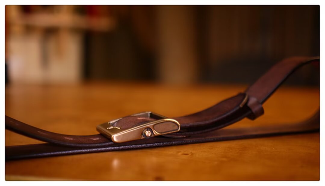 Signature Cowskin Belt with Copper Accent