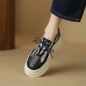 Contemporary Leather Flats with 6cm Heel