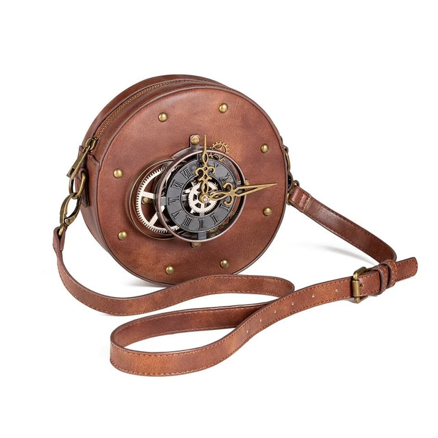 Exotic Round Leather Statement Bag