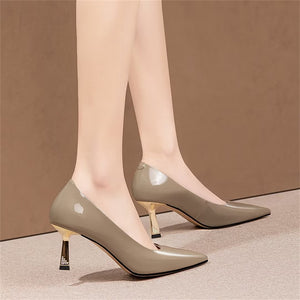 Sleek Silhouette Cow Leather Heels