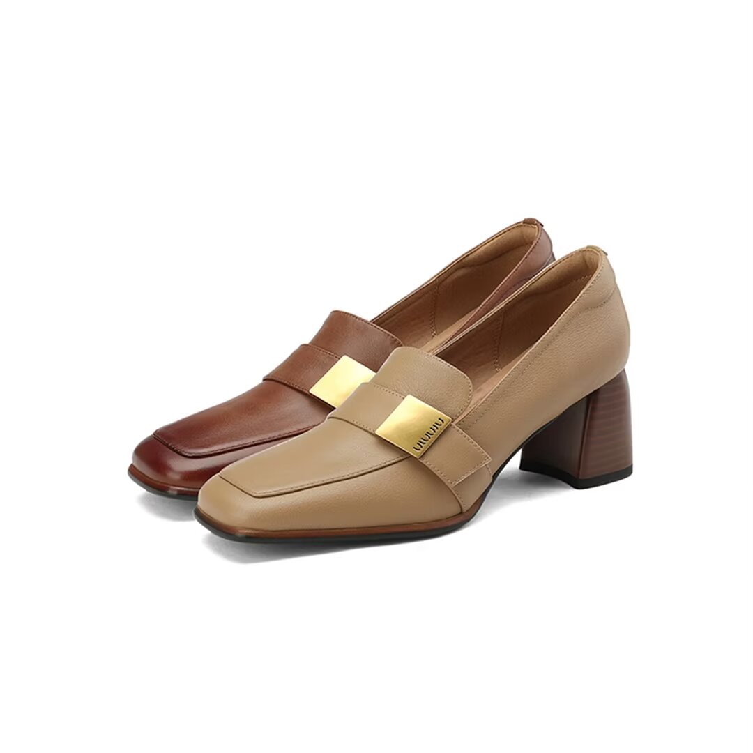 Chic Leather Square Flats