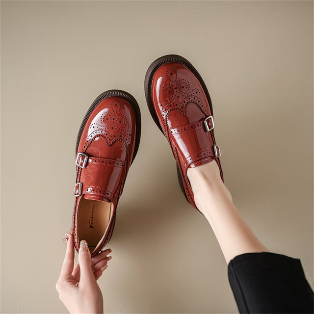 RetroChic Women's Leather Brogue Heels