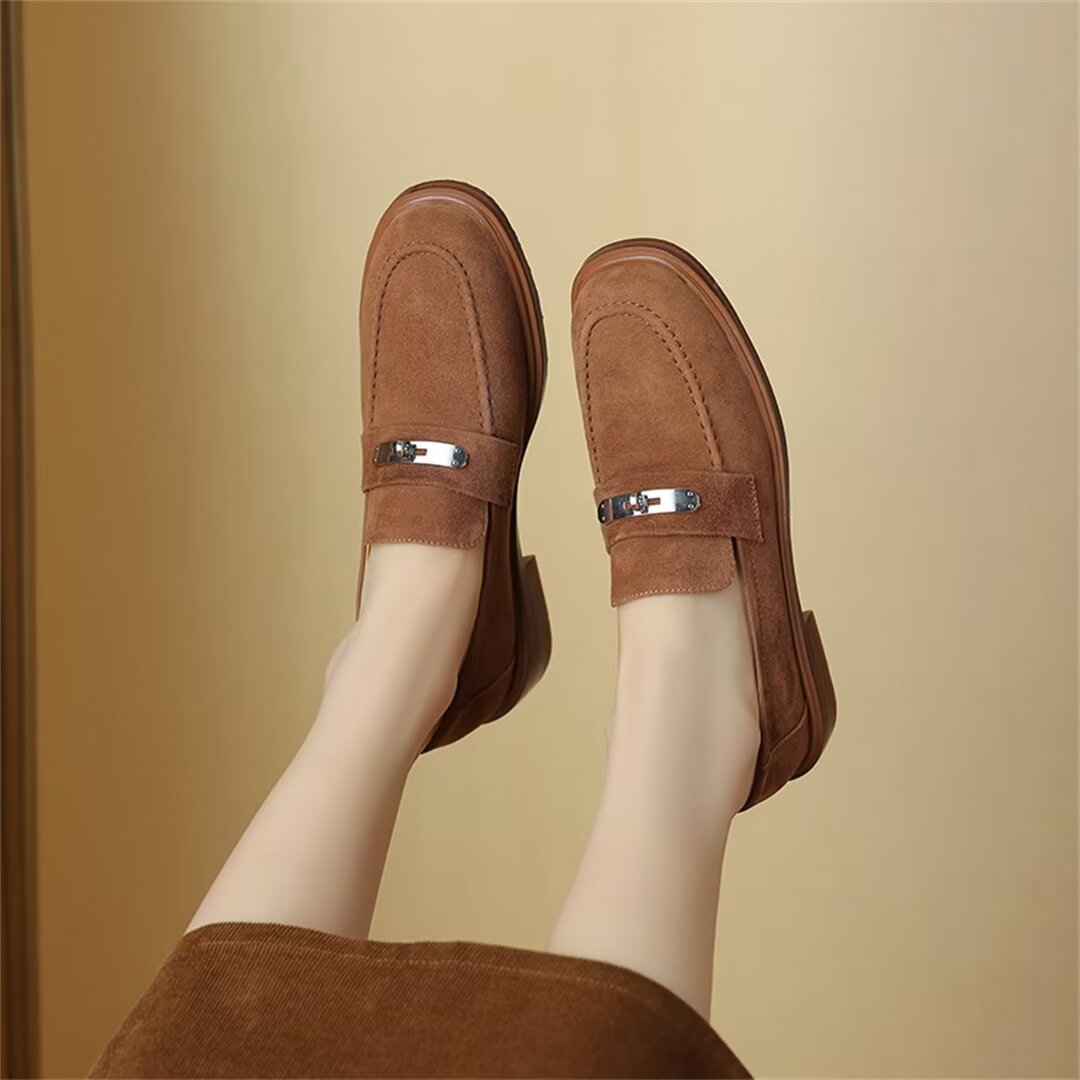 Elegant Flat Cow Leather Shoes