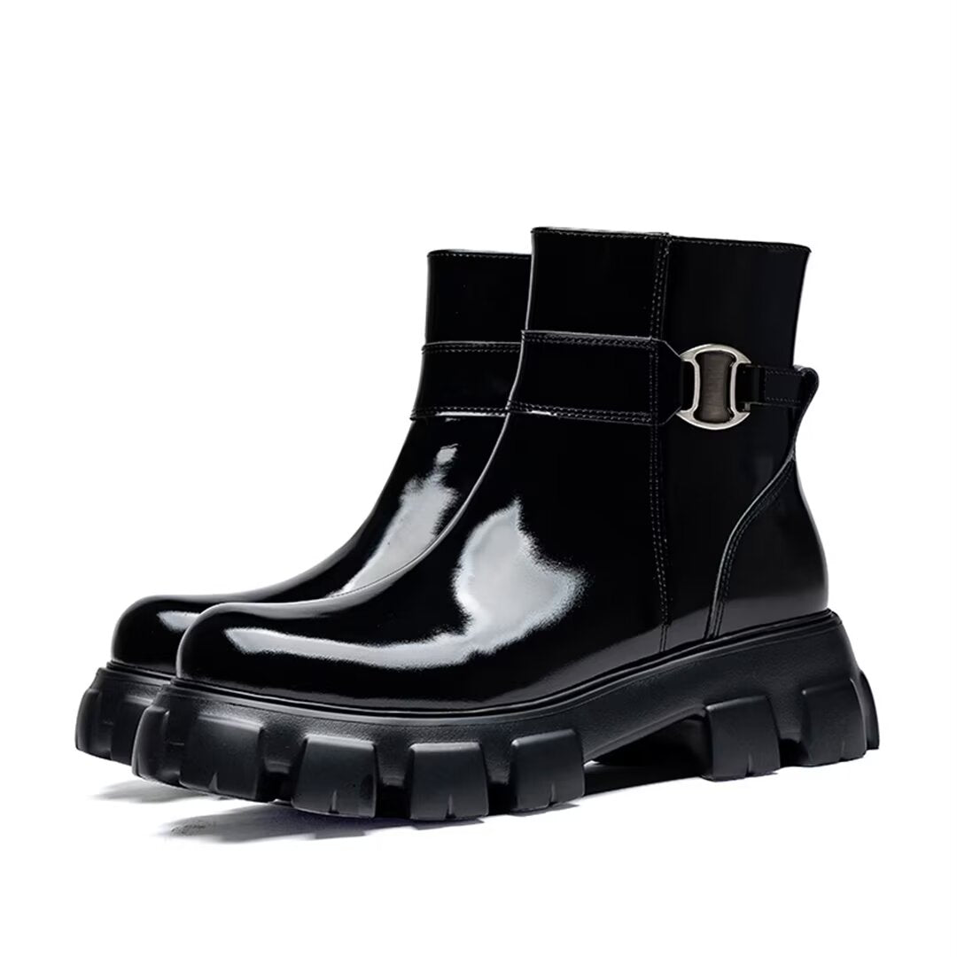 UrbanEdge Cow Leather Zipper Boots