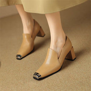 ModishElegance Square-Toe Women's Heels