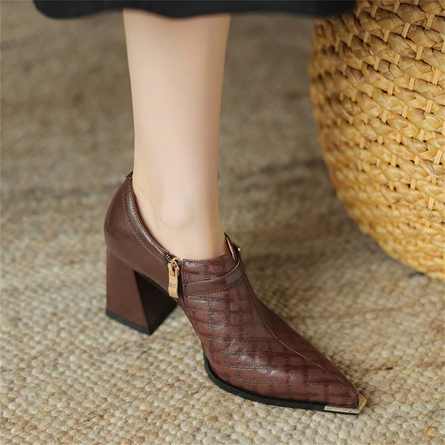 Refined Pointed Toe Leather Flats