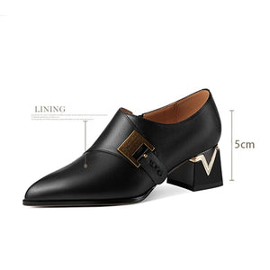 Pointed Toe Cow Leather Pumps