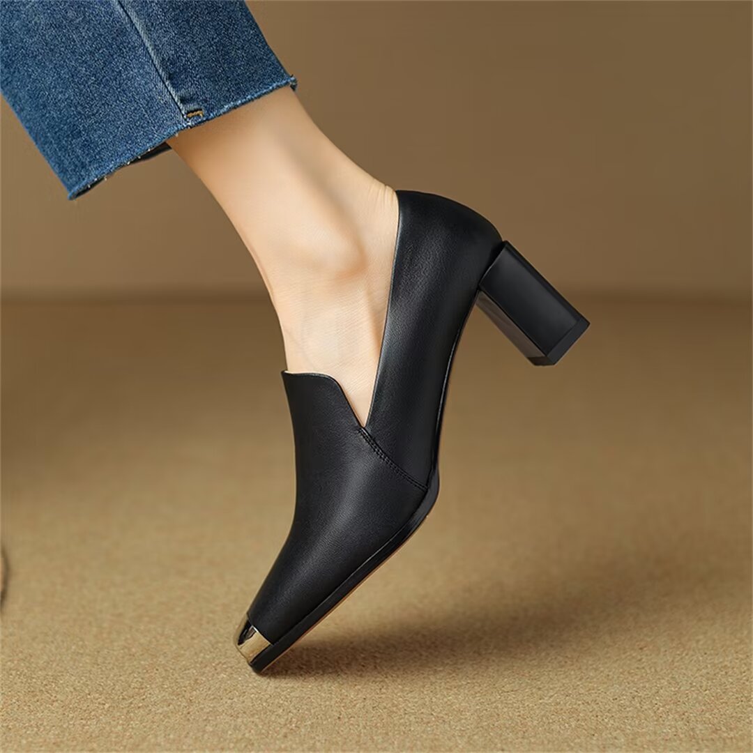 ModishElegance Square-Toe Women's Heels