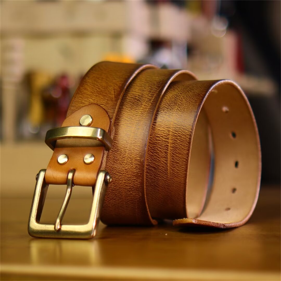 Premium Cowskin Belt with Copper Buckle