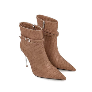 Sky-High Elegance PU Ankle Boots