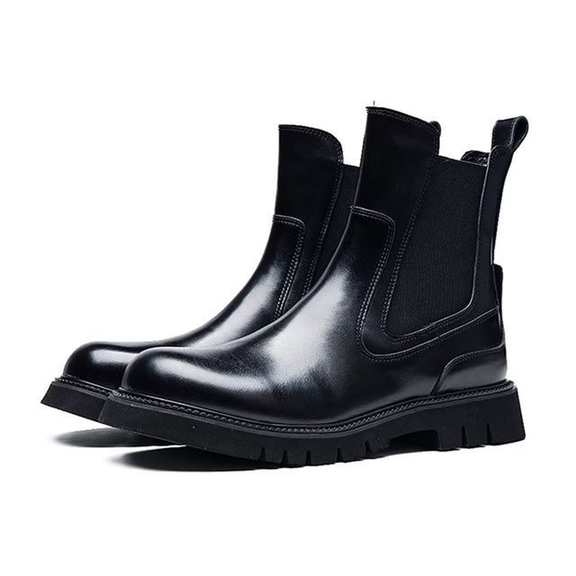 Refined Ankle Elevation Leather Boots