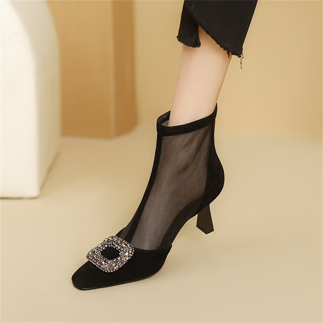 EleganceZip Cow Leather Heels - 7cm