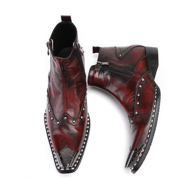 LuxeLeather Flashy Exotic Dress Boots