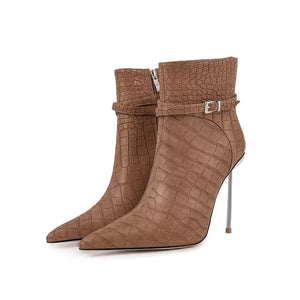 Sky-High Elegance PU Ankle Boots