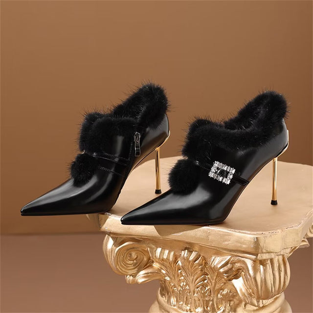 Dramatic Elevation Cow Leather Heels