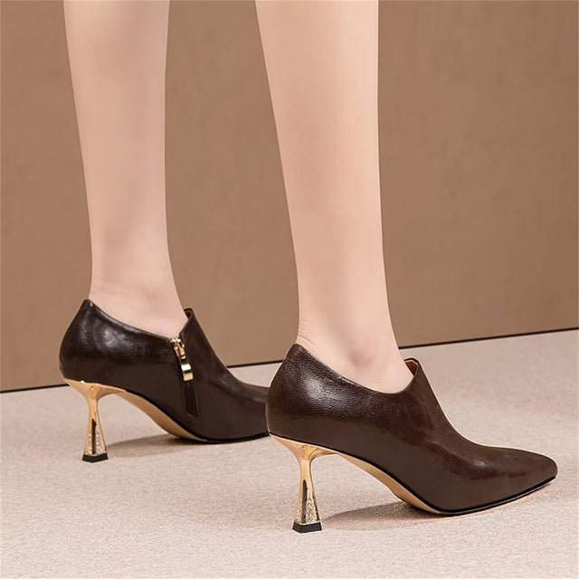 Chic Buckle Accent Leather Flats