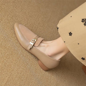 Sleek Elegance Cow Leather Flats