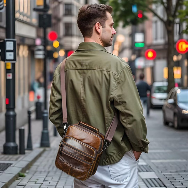 Sophisticated Sojourn Men's Leather Bag