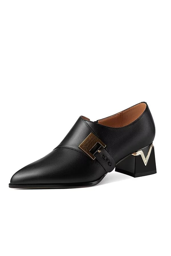 Pointed Toe Cow Leather Pumps