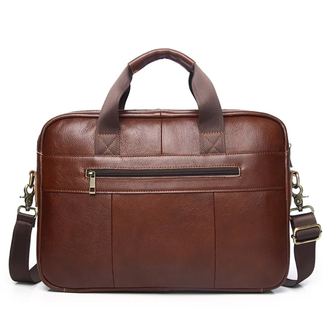 Executive Square Leather Satchel